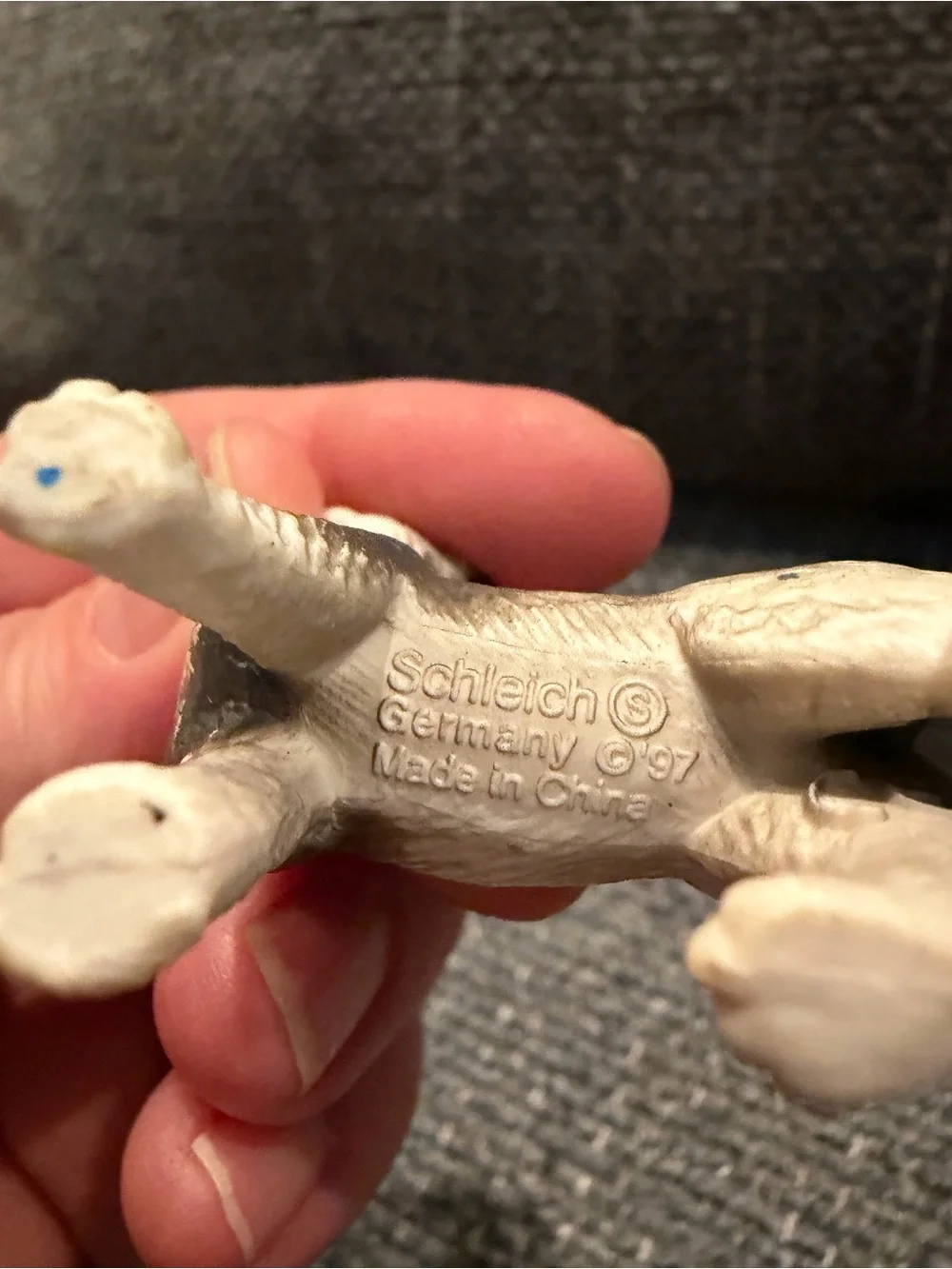 Schlick Vintage Gray and White Small Cat Figurine Toy